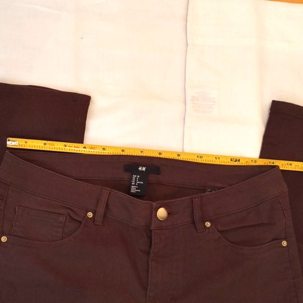 NWOT Cotton-mix chocolate brown skinny jeans - Picture 5 of 8